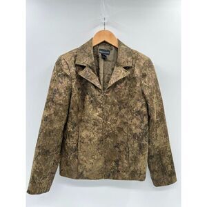 VTG 90s Molly & Maxx M Snakeskin Print Jacket Metallic Python Y2K Zip Up Blazer